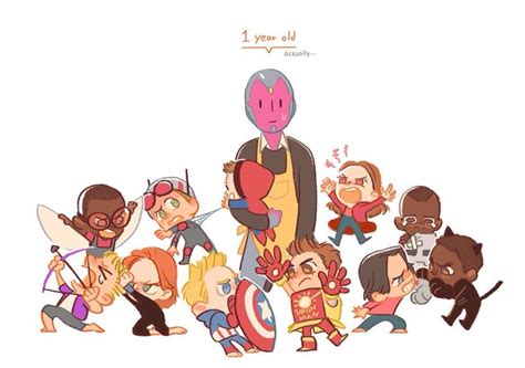 1 Year Of The Vision ️ Civilwar Baby Avengers Marvel Superheroes