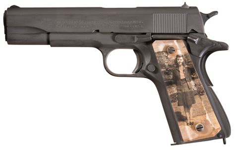 Wwii Us Colt Model 1911a1 Pistol With Sweetheart Grips Rock Island