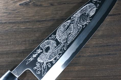 Japanese Art Engraved Kasumi Knives By Sakai Takayuki Hocho Knife