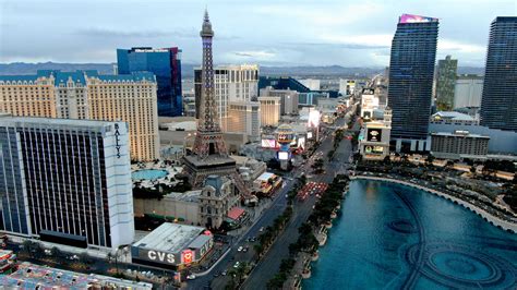Aerial View Of The Las Vegas Strip A Year After The Pandemic Shutdown