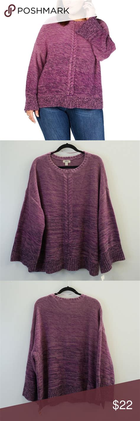Style And Co Purple Ombre Pullover Sweater 3x Pullover Sweaters Casual