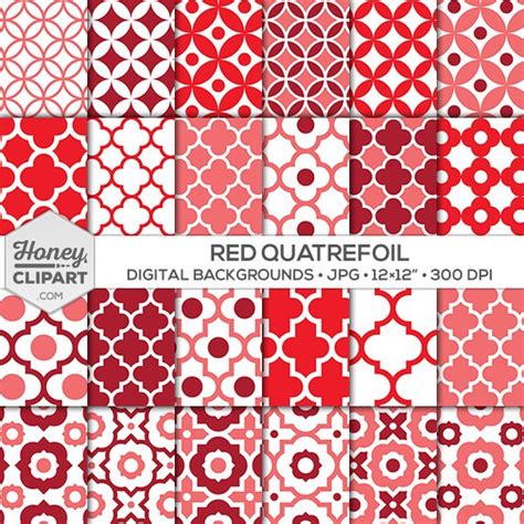 Red Quatrefoil Patterns