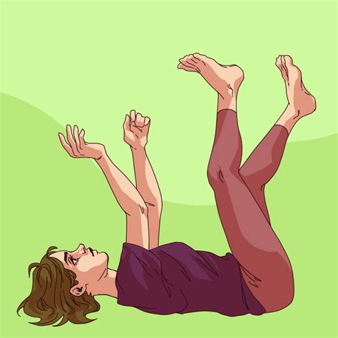 A Woman Laying On The Ground With Her Hands In The Air