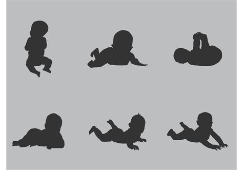 Free Vector Baby Silhouette Set Download Free Vector Art Stock