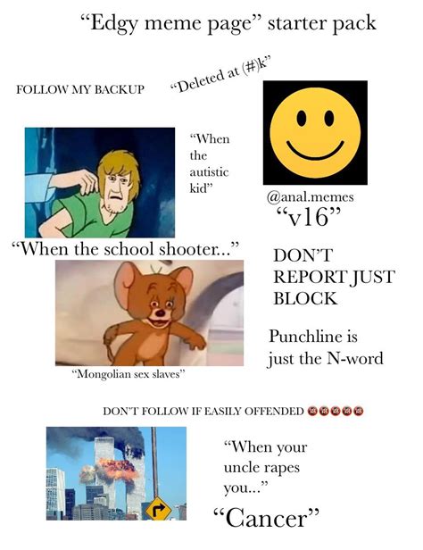 Ifunny Or Instagram Edgy Meme Page Starter Pack Rstarterpacks