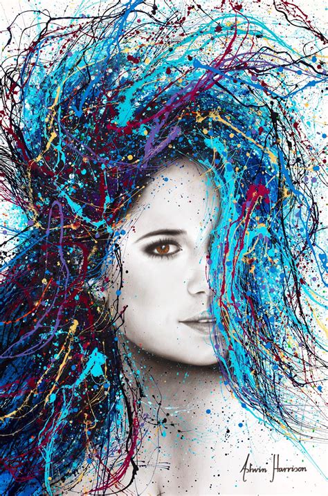 Beautiful Abstract Woman Face Graffiti Colorful Painting Print Etsy