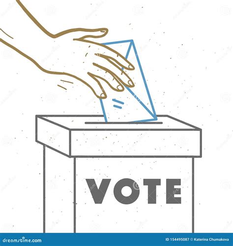 Vector Vote Illustration With Human Hands Voting Bulletin And Voting