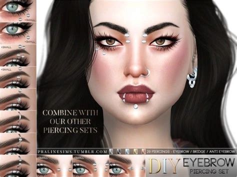 The Sims Resource Eyebrow Piercing Set By Pralinesims Sims 4