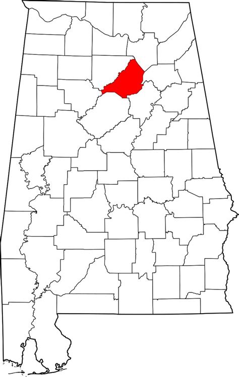 Map Of Alabama Highlighting Blount County List Of Counties In Alabama