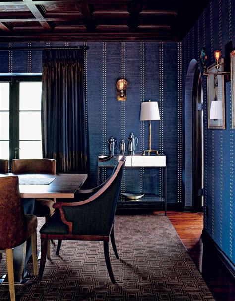 Blue Wallpaper Dining Room Green Wallpaper