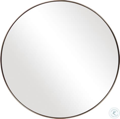 Coulson Antique Brushed Brass Round Mirror 9617