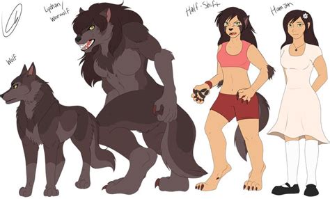 Werewolf Forms By Mistress Honey On Deviantart Girl Sketch Werewolf