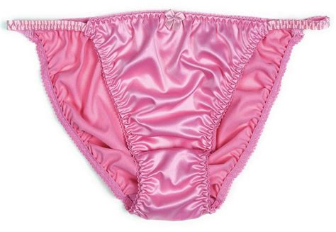 Pink Satin String Bikini Panty Lexington Intimates Hot Panties Satin