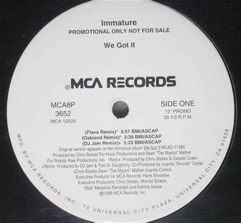 Immature We Got It 1996 Vinyl Discogs
