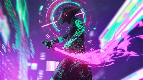 2560x1440 Cyberpunk Neon With Sword 4k 1440p Resolution Hd