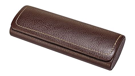 Glasses Case For Men Women Hard Eyeglass Case W Magnetic Closure In Faux Leather Brown