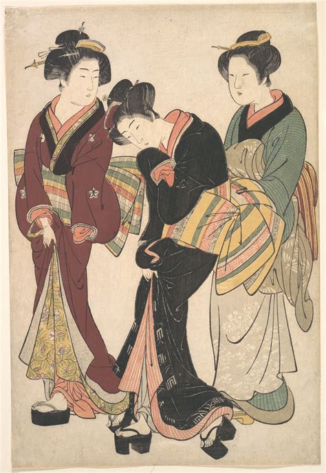 Kitao Shigemasa Two Geishas And A Maid Japan Edo Period The Metropolitan