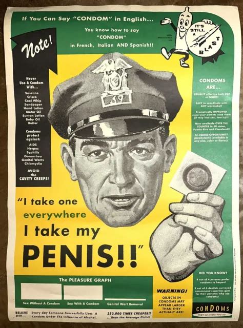 Vintage Condom Psa Poster Seattle King Co Dept Public Health Pop Art