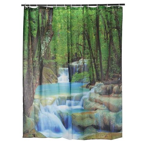 Nature Scenery Waterfalls 3d Printed Shower Curtain Trending Houston Wall