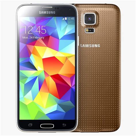 Samsung Galaxy S5 Gold 3d Model 15 Max Wrl Dwg Dae Lxo Lwo