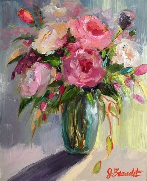 Print Of Oil Painting Impressionist Floral Flowers Roses Etsy