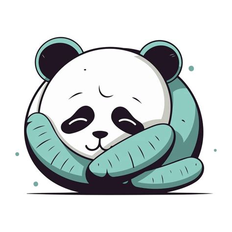 Premium Vector Cute Cartoon Panda Sleeping On A Pillow Vector