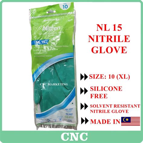 Rubberex Eco Nitrile Gloves Nl1510 Xl Chemical Resistant Sarung