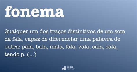 Fonema Dicio Dicionário Online De Português