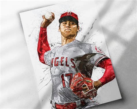 Shohei Ohtani Poster Los Angeles Angels Poster Canvas Etsy Ireland