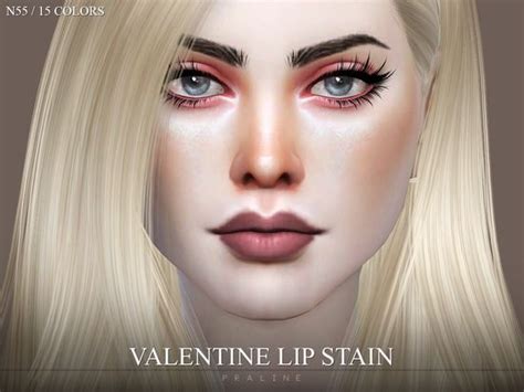 Pralinesims Valentine Lip Stain N55 Lip Stain Velvety Lipstick Sims 4