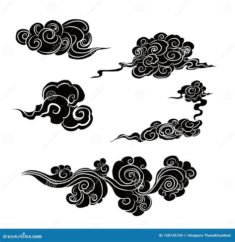 Japanese Clouds And Wave For Tattoo Designchinese Clouds Cartoon