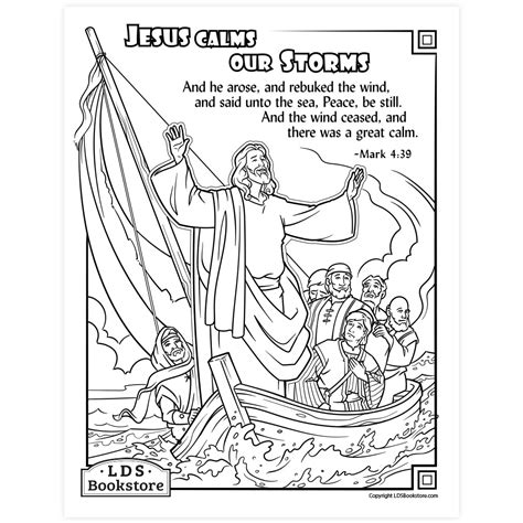 Printable Coloring Jesus Calms The Storm Coloring Pag