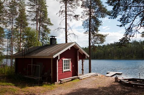 Typical Lakeside Sauna In Finland Stock Photo Download