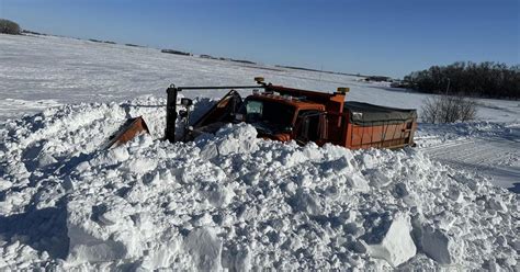 Snow Plow Is No Match For Massive Drift On Minnesota South Dakota