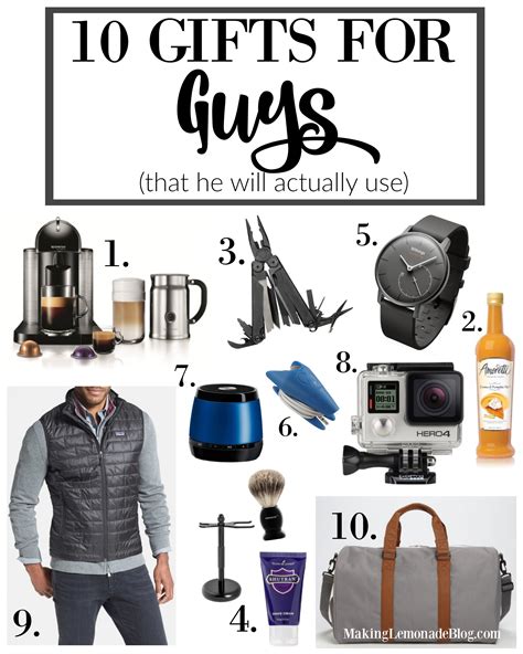 Check spelling or type a new query. Ten Best Gifts for Guys (That He'll Use)