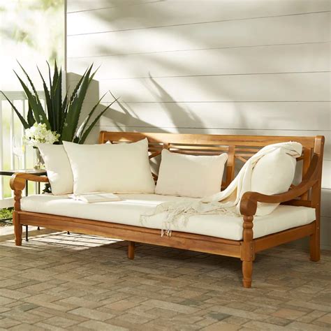 Beachcrest Home Roush Teak Patio Daybed With Cushions And Reviews