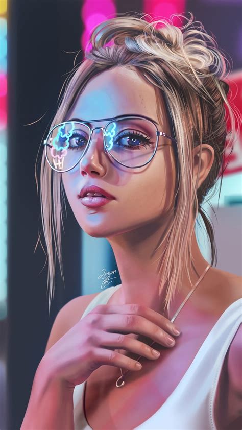 1080x1920 Blonde Girls Hd Artist Artwork Digital Art Neon