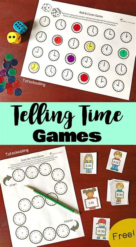 Free Printable Games For Kids To Learn How To Tell Time And Read A