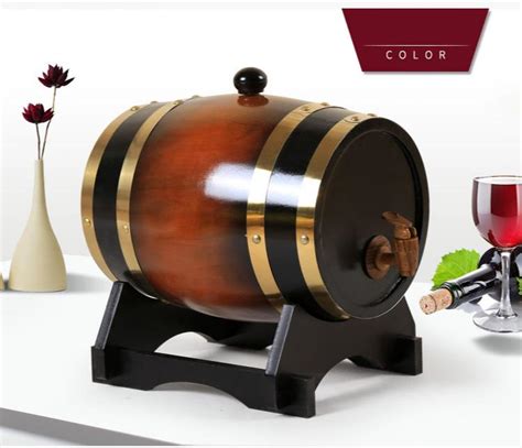 3l15l Oak Wine Barrel Keg Storage Dispenser For Wine Whiskey Home