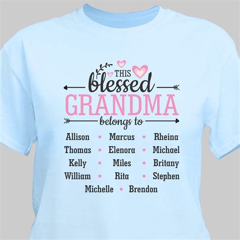 Personalized Blessed Grandma T Shirt Grandma Tshirts Tshirt Designs T Shirt