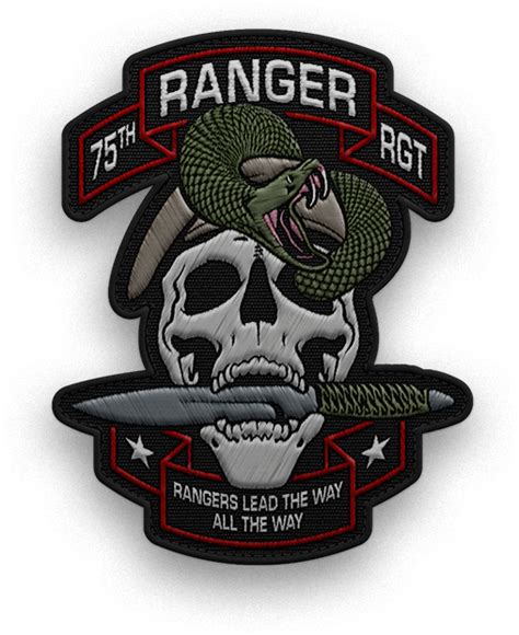 2nd Batalion75th Rangers Ghost Platoon Milsim Patch Military Ranks