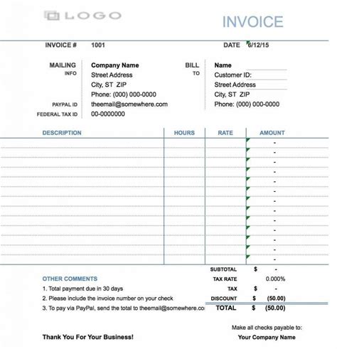 Invoice Template For Hours Worked Example Download Bonsai