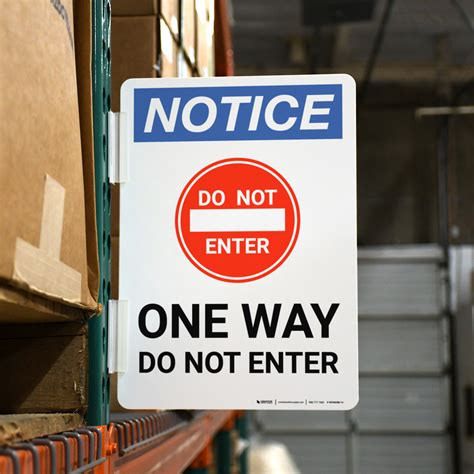 Notice One Way Do Not Enter Portrait Double Sided Cone Signs
