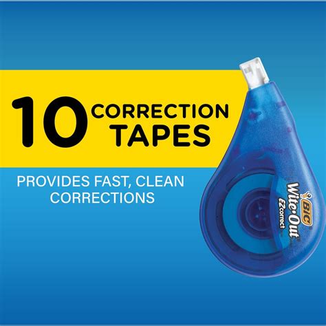 Wite Out Ez Correct Correction Tape White 10 Pack Connors Basics