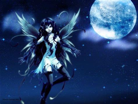 Blue Moon Fairy With Images Fairy Wallpaper Dark Fairy