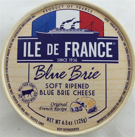 Ile De France Soft Ripened Blue Brie Cheese 45 Oz La Comprita