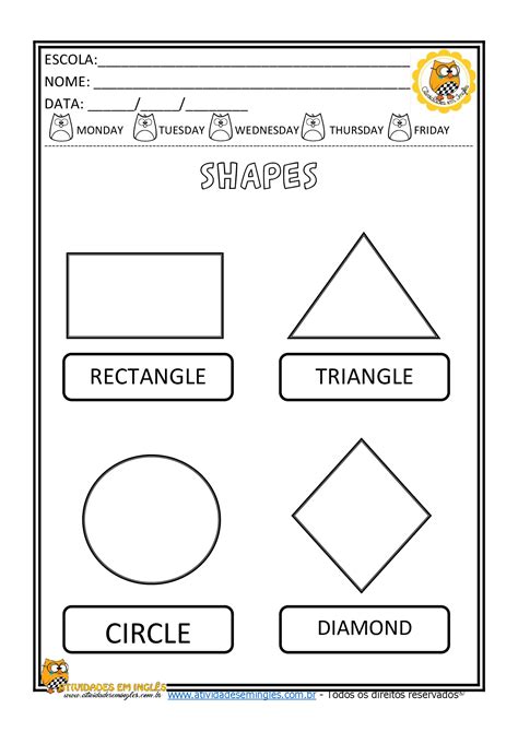 Formas Geom Tricas Em Ingl S Edulearn