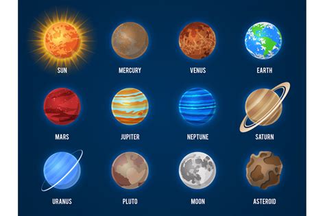 Solar System Cartoon Planets Cosmos Planet Galaxy Space