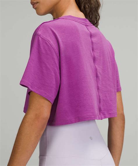 Lululemon All Yours Cropped T Shirt Vivid Plum Lulu Fanatics