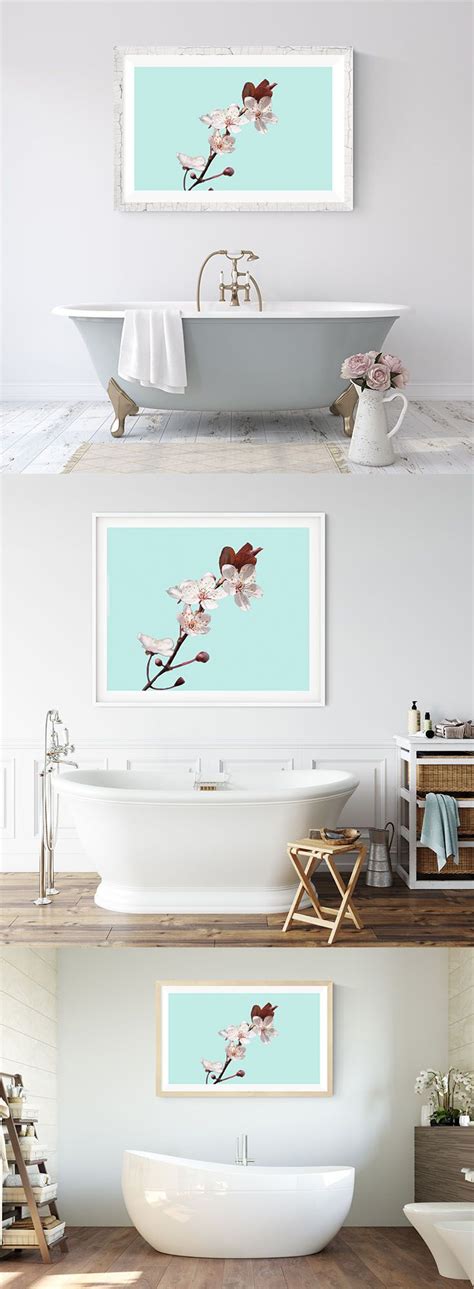 There's something festive and here's another powder room featuring a subtle yet striking cherry blossom mural. Bathroom Wall Decor Cherry Blossom Print Tree Flower Wall ...